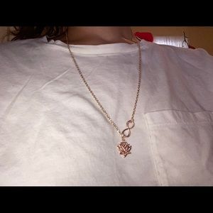 Lotus and Infinity Lariat Necklace